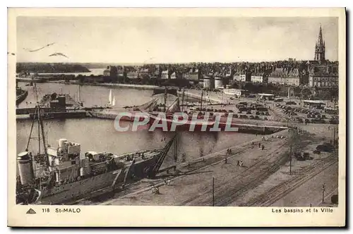 Ansichtskarte AK St Malo Les Bassins et la Ville