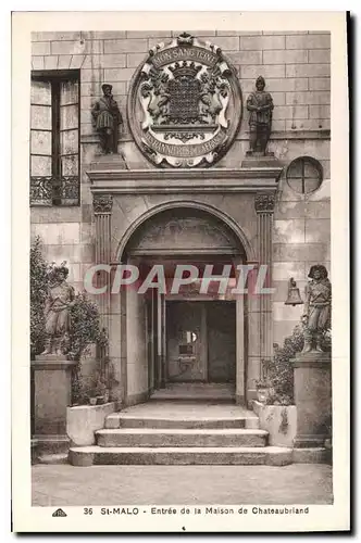 Cartes postales St Malo Entree de la Maison de Chateaubriand