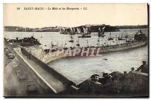 Ansichtskarte AK Saint Malo Le Mole et les Remparts