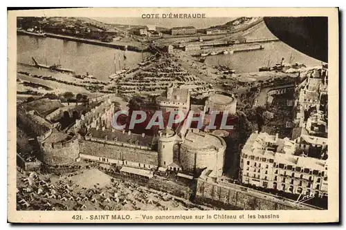 Ansichtskarte AK Cote d'Emeraude Saint Malo Vue Panoramique sur le Chateau et les Bassins