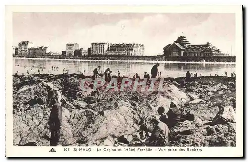 Ansichtskarte AK St Malo Le Casino et l'Hotel Franklin Vue Prise des Rochers