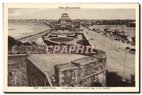 Ansichtskarte AK Cote d'Emeraude Saint Malo Vue Generale Vers la Grande Plage et les Bassins