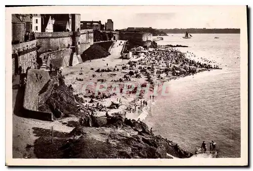 Ansichtskarte AK Saint Malo La Plage Bon Secours a Maree Haute