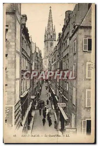 Ansichtskarte AK Saint Malo La Grand Rue