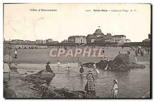 Cartes postales Cote d'Emeraude Saint Malo Casino et Plage