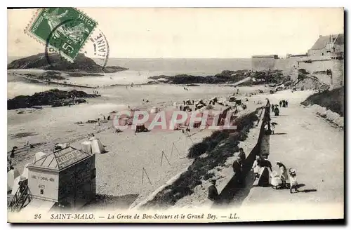 Ansichtskarte AK Saint Malo La Greve de Bon Secours et le Grand Bey