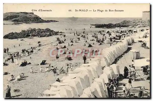 Ansichtskarte AK Cote d'Emeraude Saint Malo La Plage de Bon Secours