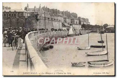 Ansichtskarte AK Saint Malo Les Remparts l'Entree du Mole