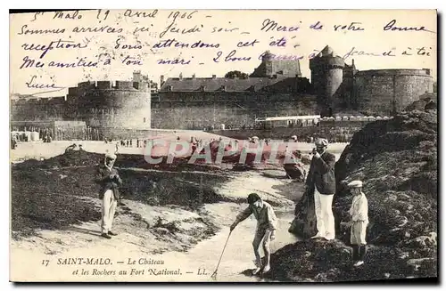 Cartes postales Saint Malo Le Chateau et les Rochers au Fort National