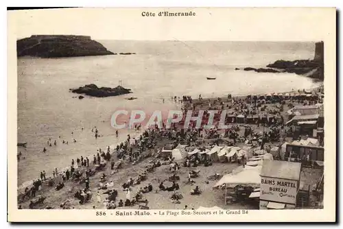 Ansichtskarte AK Cote d'Emeraude Saint Malo La Plage Bon Secours et le Grand Be