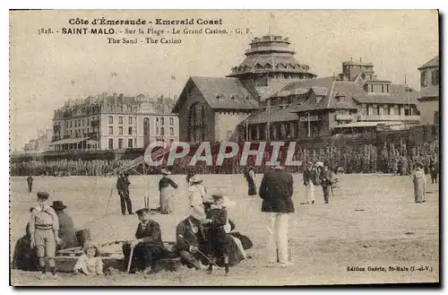 Cartes postales Cote d'Emeraude Emerald Coast Saint Malo Sur la Plage Le Grand Casino G F