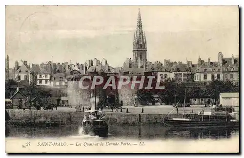 Cartes postales Saint Malo Les Quais et la Grande Porte