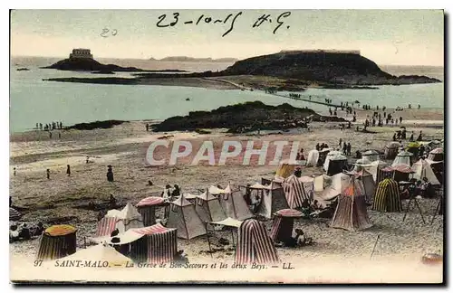 Cartes postales Saint Malo La Greve de Bon Secours et les deux Beys