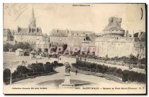 Cartes postales Cote d'Emeraude St Malo Square et Port Saint Vincent