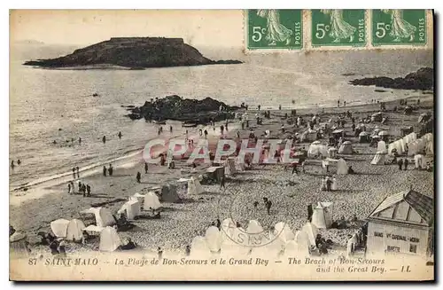 Cartes postales Saint Malo La Plage de Bon Secours et le Grande Bey