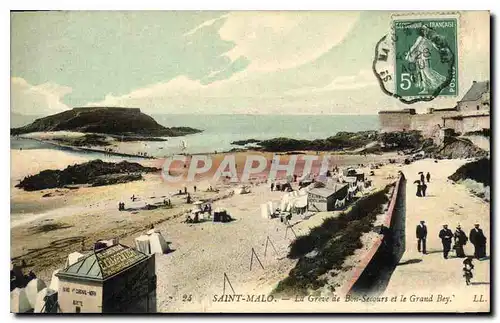 Cartes postales Saint Malo La Greve de Bon Secours et le Grand Bey