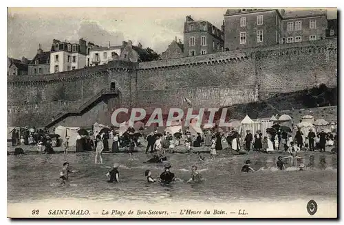 Ansichtskarte AK Saint Malo La Plage de Bon Secours L'Heure du Bain