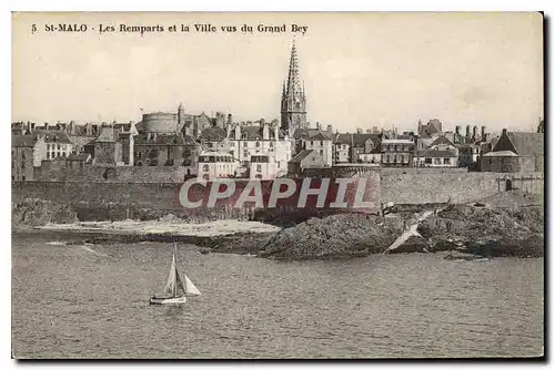 Cartes postales St Malo Les Remparts et la Ville vus du Grand Bey