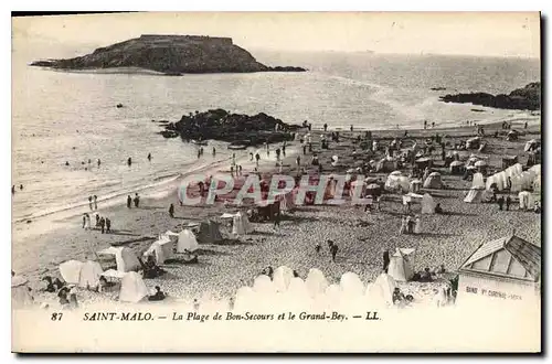 Cartes postales Saint Malo La Plage de Bon Secours et le Grand Bey