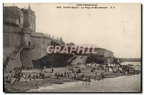 Ansichtskarte AK Saint Malo La Plage de Bon Secours