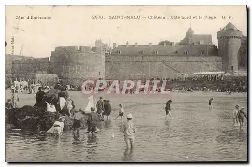 Ansichtskarte AK Saint Malo Chateau Cote Nord et la Plage