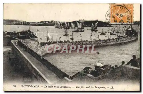 Ansichtskarte AK Saint Malo Le Mole et les Remparts