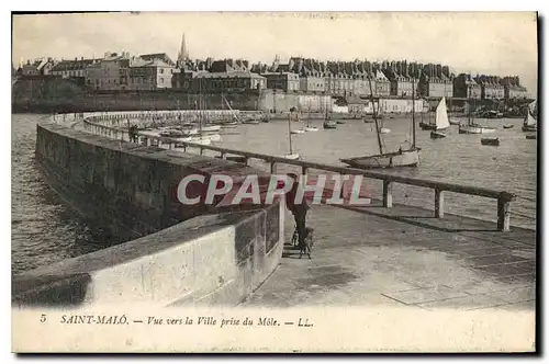 Ansichtskarte AK Saint Malo Vue vers la Ville prise du Mole