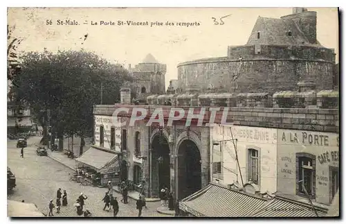 Ansichtskarte AK Saint Malo La Porte St Vincent prise des remparts Restaurant La Duchesse Anne