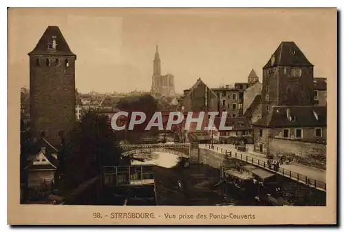 Ansichtskarte AK Strasbourg Vue prise des Ponts Couverts