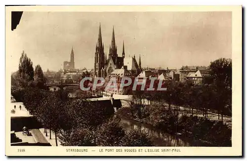 Ansichtskarte AK Strasbourg Le POnt des vosges et l'Eglise Saint Paul