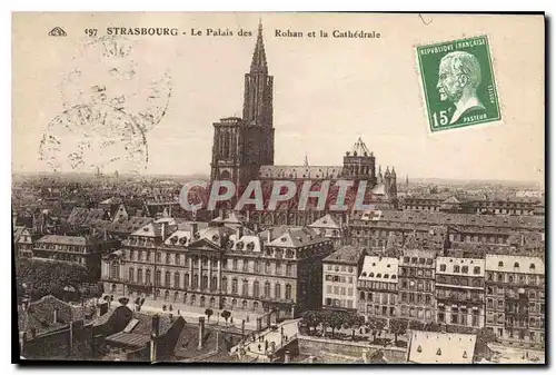 Ansichtskarte AK Strasbourg Le Palais des Rohan et la Cathedrale