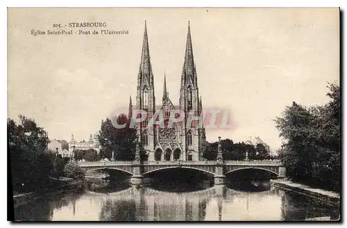 Ansichtskarte AK Strasbourg Eglise Saint Paul Pont d l'Universite