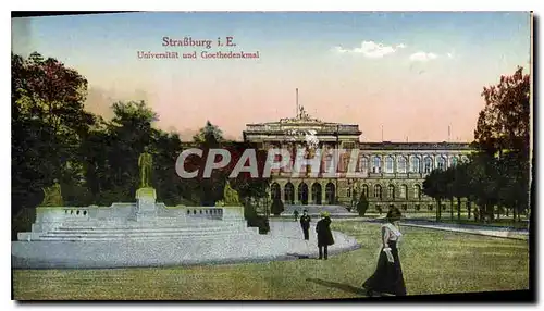 Cartes postales Strasburg Universitat and Goethendenkmal