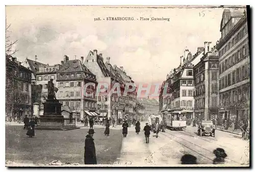 Cartes postales Strasbourg Place Gutenberg Tramway