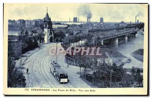 Ansichtskarte AK Strasbourg Les Ponts du Rhin Vue vers Kehl