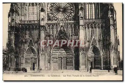 Cartes postales Strasbourg La Cathedrale Les Trois Portails de la Grande Facade