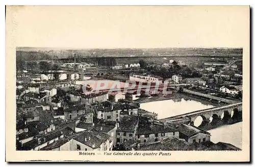 Cartes postales Beziers Vue Generale des quatre Ponts