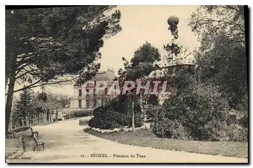 Cartes postales Beziers Fontaine du Titan