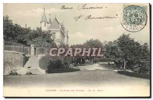 Cartes postales Beziers Le Parc des Poetes