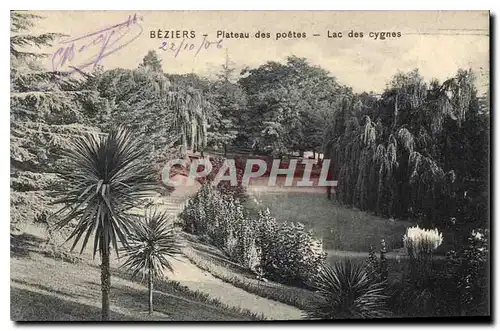 Ansichtskarte AK Beziers Plateau des poetes Lac des cygnes