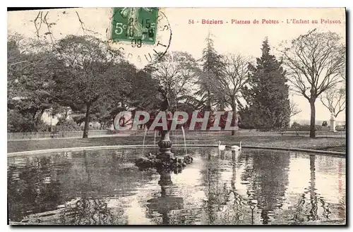 Cartes postales Beziers Plateau de Poetes L'enfant au Poisson