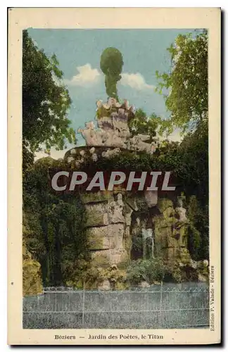 Cartes postales Beziers Jardin des Poetes le Titan