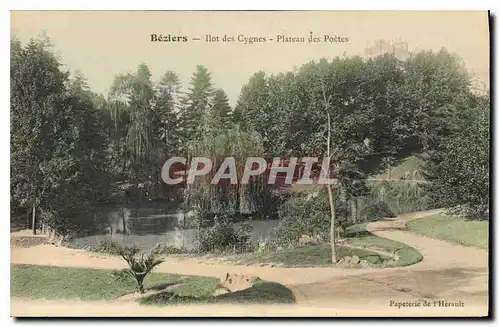 Ansichtskarte AK Beziers Ilot des Cygnes Plateau des Poetes