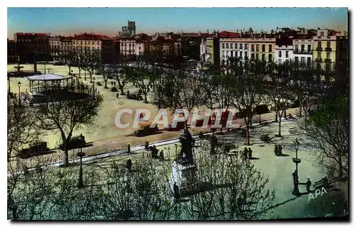 Ansichtskarte AK Beziers Place Jean Jaures et Statue Paul Riquet