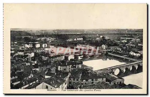 Cartes postales Beziers Vue Generale des quatre Ponts