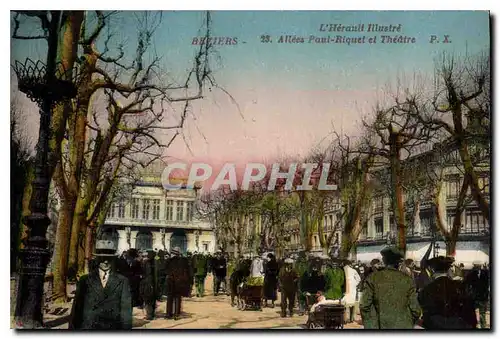 Cartes postales Beziers Allees Paul Riquet et Theatre