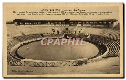 Cartes postales Beziers Interieur des Arenes