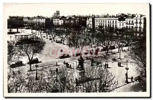 Cartes postales Beziers Place Jean Jeures et Statue Paul Riquet