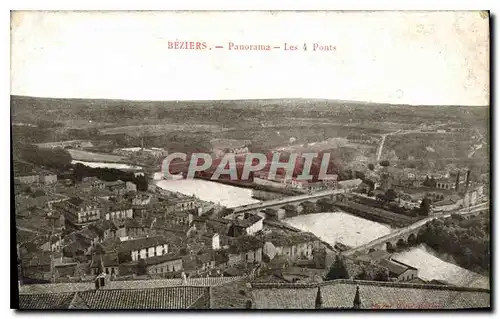 Cartes postales Beziers Panorama Les 4 Ponts