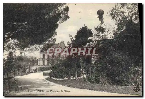 Cartes postales Beziers Fontaine du Titan